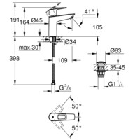 Смеситель для раковины Grohe DN 15 M-Size Start Loop однорычажный 23779001-4