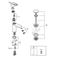 Смеситель для раковины Grohe DN 15 M-Size Start Loop однорычажный 23779001-5