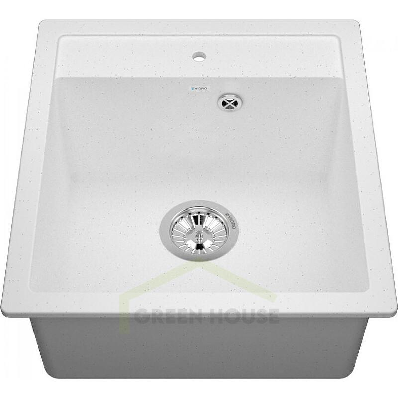 Мойка из искусственного камня Vigro  460х500х195 Vigronit VG202 белый 150836
