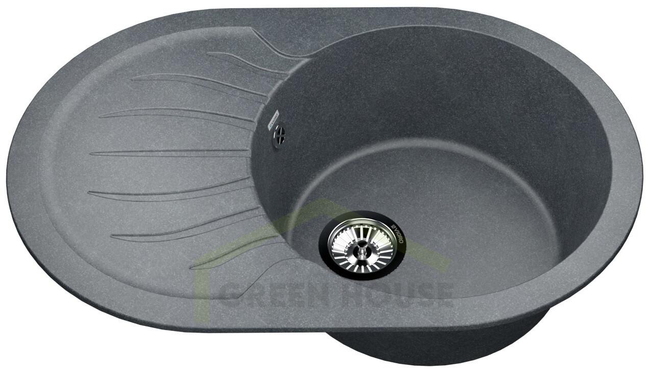 Мойка из искусственного камня Vigro  750х500х190 Vigronit VG304 грей 150909