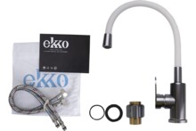 Смеситель для кухни Ekko  с гибким изливом, белый E4264-7-5