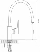 Смеситель для кухни Ekko  с гибким изливом, белый E4264-7-6