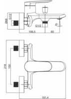 Смеситель для ванны Maxonor  черный MN3271-7-2