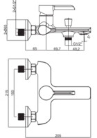 Смеситель для ванны Maxonor  черный MN3281-7-1