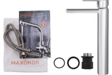 Смеситель для умывальника Maxonor  высокий, хром MN1182-4