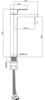 Смеситель для умывальника Maxonor  высокий, хром MN1182-5