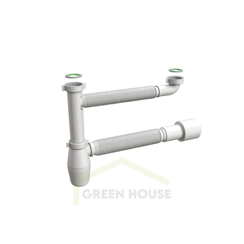 Сифон для двучашечной мойки Bonomini 1 1/2" без выпуска 1022EX45B0