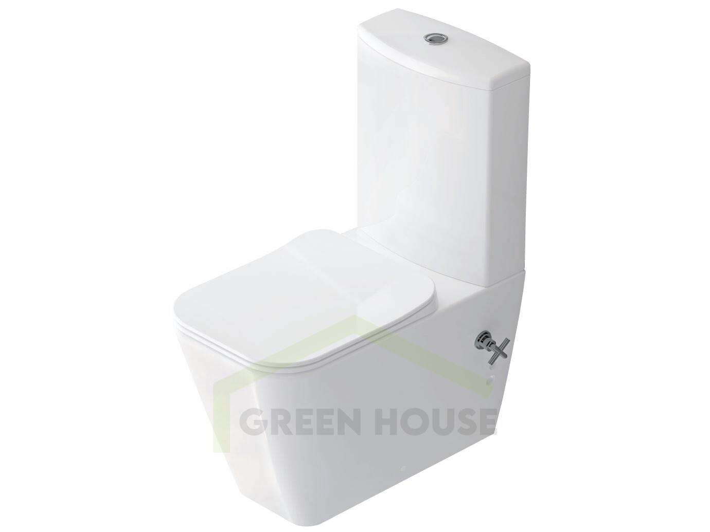 Унитаз-компакт Idevit Halley с функцией биде и вентилем + сиденье Soft-Close Ultra Slim Antibacterial SETK3204-0317-001-1-6200