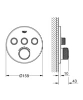 Смеситель скрытого монтажа Grohe Grohtherm SmartControl с термостатом 29121000-1