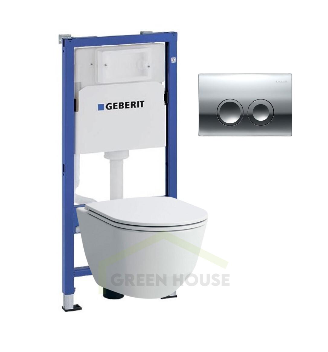 Инсталляция Geberit Duofix с подвесным унитазом Laufen Pro и клавишей смыва Delta21 458.103.00.1+115.125.21.1+8209660000001+ 8989660000001