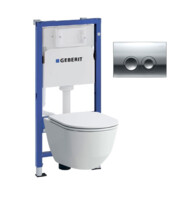 Инсталляция Geberit Duofix с подвесным унитазом Laufen Pro и клавишей смыва Delta21 458.103.00.1+115.125.21.1+8209660000001+ 8989660000001-0