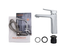 Смеситель для раковины Maxonor  высокий хром MN1172-4