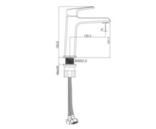 Смеситель для раковины Maxonor  высокий хром MN1172-3