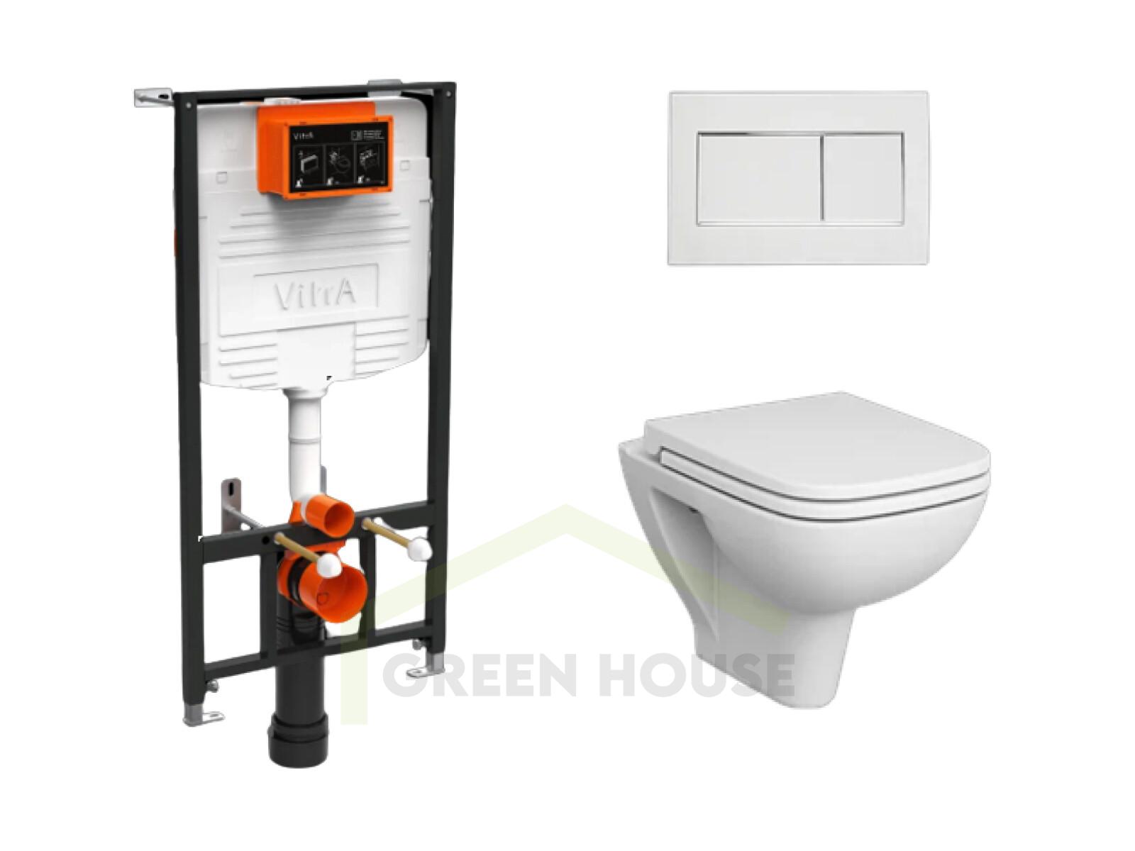 Унитаз подвесной с инсталляцией Vitra Комплект S20 L-box: унитаз + инсталляция + кнопка + сиденье микролифт 9004B003-7207