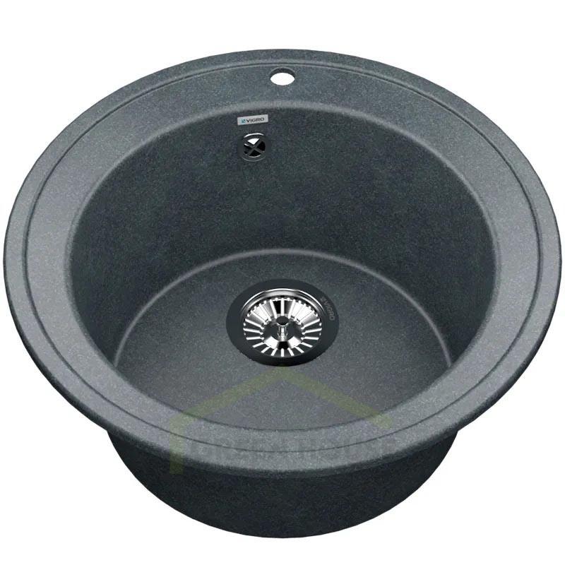 Мойка из искусственного камня Vigro Vigronit VG104 грей 505х505х210 150807