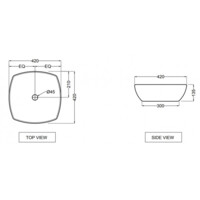 Умывальник Jaquar ARIA квадратная 42x42x13,5 ARS-WHT-39901-1