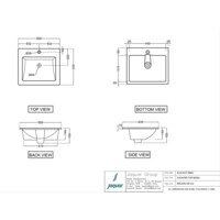 Умывальник Jaquar Kubix F 50x43,5x18 KUS-WHT-35601-1