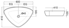 Умывальник Jaquar накладная 60x41x10 LYS-WHT-38901N-1