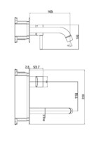 Встроенный смеситель для раковины Maxonor PURE LIFE SUPERIOR-7 черный PL7287-7-1