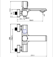 Смеситель для ванны Maxonor PURE LIFE HAPPY PL3289-1