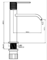 Смеситель для умывальника Maxonor PURE LIFE BEAUTY-6 золото PL1084-6-1