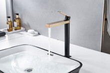 Смеситель для раковины Maxonor PURE LIFE BLISS черный/золото PL1183-7