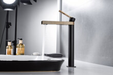 Смеситель для раковины Maxonor PURE LIFE BLISS черный/золото PL1183-11