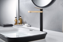 Смеситель для раковины Maxonor PURE LIFE BLISS черный/золото PL1183-12