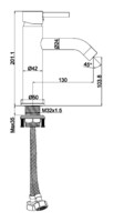 Смеситель для раковины Maxonor PURE LIFE SUPERIOR-7 черный PL1087-7-1