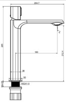 Смеситель для раковины Maxonor высокий PURE LIFE HAPPY-7 черный PL1189-7-1
