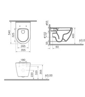 Унитаз подвесной Vitra безободковый Mia Round с сиденьем 7510B003-0075+110-003-019-1