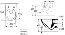 Унитаз подвесной Villeroy & Boch SUBWAY 3.0 с сиденьем SoftClosing 4670TS01-2
