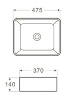Раковина накладная Azario  475х370х140 мм AZ-2074-1