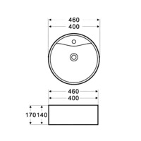 Раковина накладная Azario  460х460х170 мм AZ-3018-1