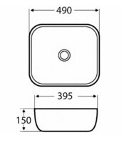 Раковина накладная Azario глянец белая 490х395х150 мм AZ-2143-1