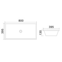 Раковина накладная Azario  800х395х130 мм AZ-4277-1