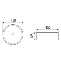 Раковина накладная Azario круглая 450х450х125 мм AZ-4115-1