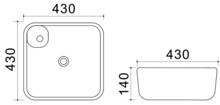 Умывальник Azario  430х430х140 мм AZ41267-1