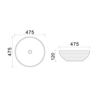 Умывальник Azario ультратонкая 475х475х135 мм XML4004-1-B20-1