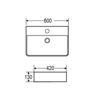 Раковина накладная Azario  600*420*130 мм AZ-2173 SP-1