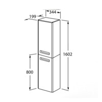 Шкаф-пенал Roca The Gap правый, тиковое дерево ZRU9302842-2