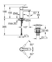 Смеситель для умывальника Grohe Lineare XS-Size 23791001-1