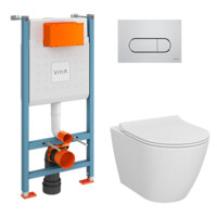 Комплект Vitra L-Box Sanibelle: унитаз подвесной+сиденье+инсталляция+кнопка 9878B003-7200-0