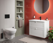 Инсталляция для подвесного унитаза Vitra Core с смывной клавишей Root R черный матовый, 3/6 л 800-1874-3
