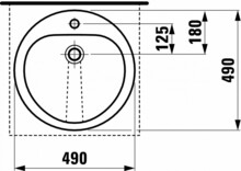 Умывальник накладной Laufen Fiora 49x49 см с сифоном 8117724000001+0510OT25K7-2
