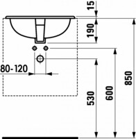 Умывальник накладной Laufen Fiora 49x49 см с сифоном 8117724000001+0510OT25K7-3