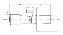 Кран угловой для подключения смесителя Bonomini кнопочный 1/2х1/2" 0500OT24S7-1