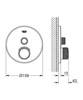 Смеситель скрытого монтажа Grohe Grohtherm SmartControl с термостатом 29118000-2
