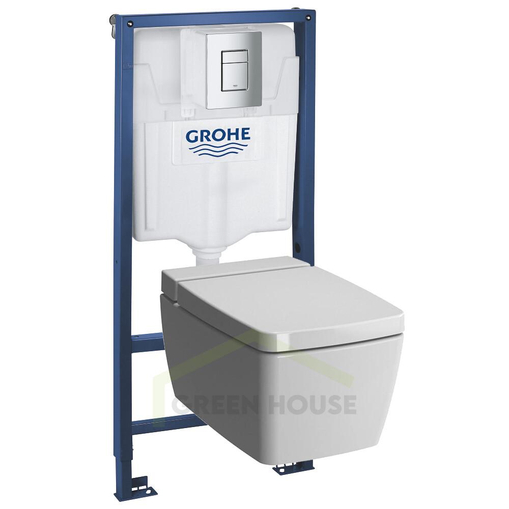 Унитаз подвесной Vitra Metropole Rim-ex V.Fresh в комплекте с инсталляцией Grohe Rapid SL 38772001+7672B003-1086