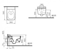 Унитаз подвесной Vitra Metropole Rim-ex V.Fresh в комплекте с инсталляцией Grohe Rapid SL 38772001+7672B003-1086-4